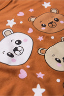 Conjunto Infantil Pijama Verão Feminino Ursinhos - Caramelo