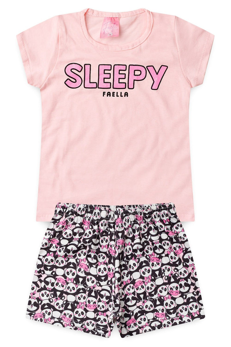 Conjunto Infantil Pijama Verão Feminino Sleepy - Rosa