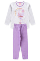 Pijama Infantil Manga Longa Feminino Balão Mágico - Branco