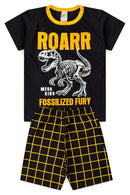 Pijama Infantil Verão Masculino Roar - Preto