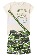 Conjunto Infantil Verão Masculino Ursinho Mega - Off