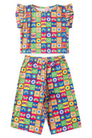 Conjunto Infantil Verão Feminino Pantalona Faella Colorido - Bordo