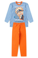 Pijama Infantil Manga Longa Masculino Naruto - Azul