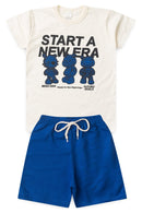 Conjunto Infantil Verão Masculino Start a new era - Off White