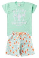 Conjunto Infantil Verão Masculino Malibu - Verde