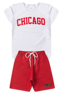 Conjunto Infantil Verão Masculino Chicago - Branco