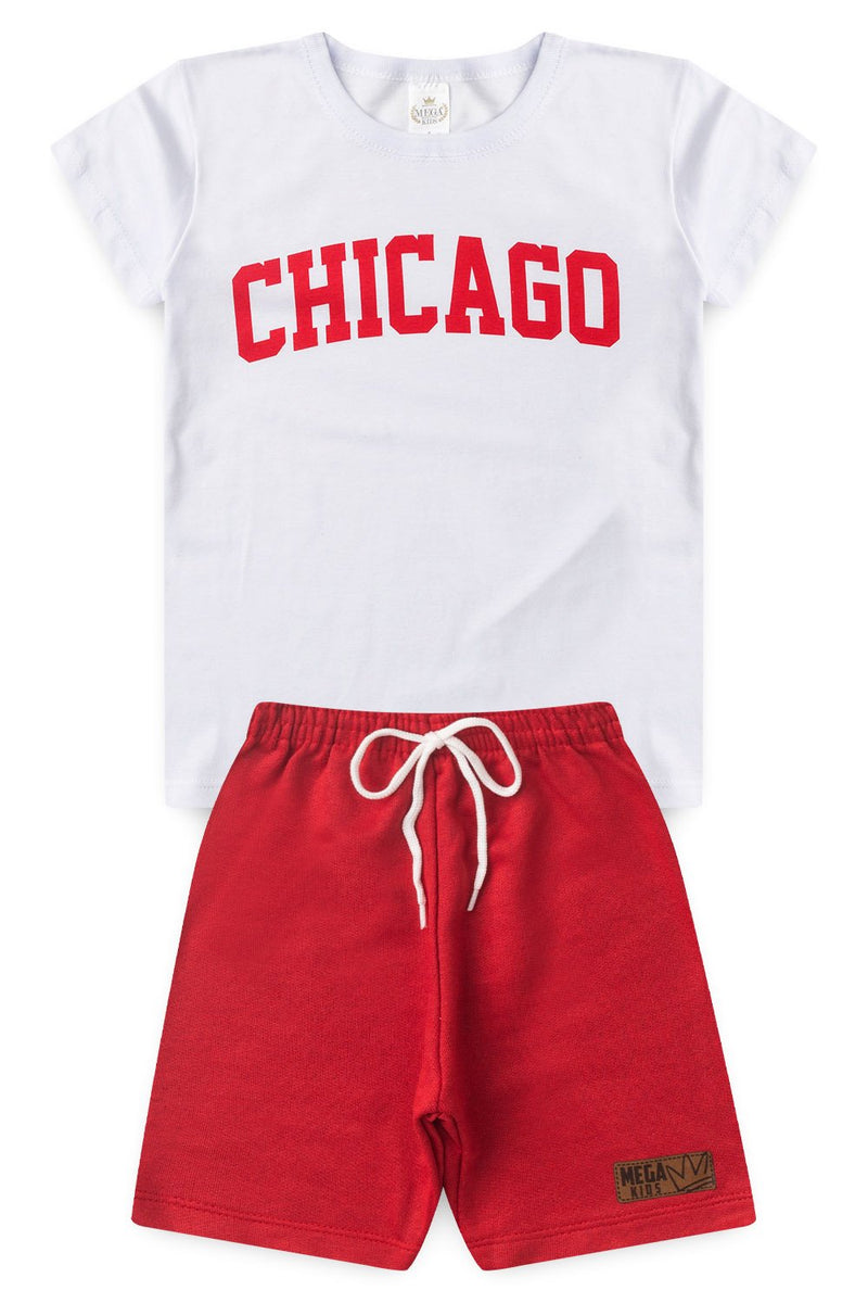 Conjunto Infantil Verão Masculino Chicago - Branco