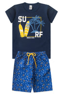 Conjunto Infantil Verão Masculino Surf - Marinho
