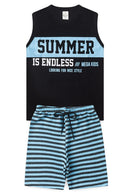 Conjunto Infantil Verão Masculino Regata Summer - Preto