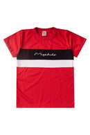 Conjunto Infantil Verão Masculino Listras - Vermelho