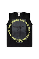 Conjunto Infantil Verão Masculino Regata Surfando - Preto