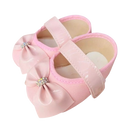 Sapatilha Rosa Bebê Com Laço e Strass