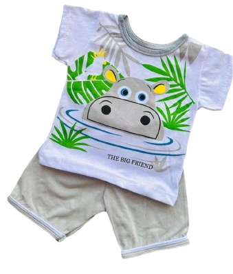 Camiseta e Short Hipopótamo