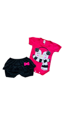 Roupa De Bebê Conjunto Body Pinguim Rosa pink