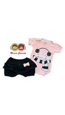 Roupa De Bebê Conjunto Body Pinguim Rosa bebê