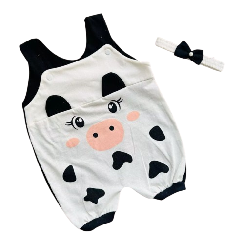 Roupa De Bebê Macacão Curto Vaquinha