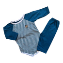 Roupa De Bebê Body e Calça  - Listrado azul marinho