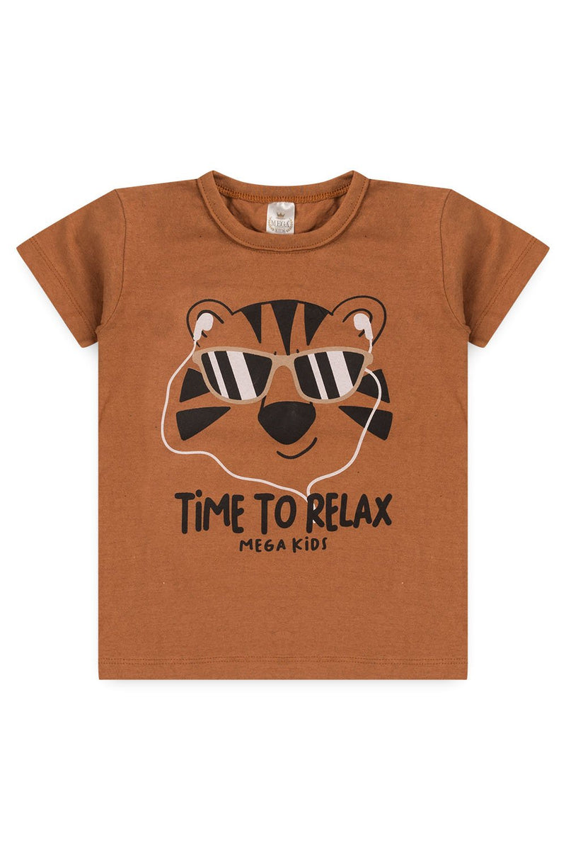 Conjunto Infantil Verão Masculino Time to Relax - Bege