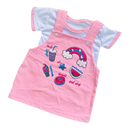 Roupa De Bebê Conjunto Vestido Jardineira Rosa bebê