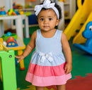 Roupa de Bebê Vestido e Faixa Três Marias