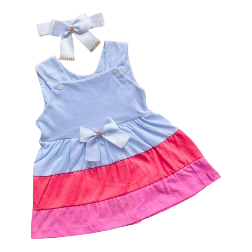 Roupa de Bebê Vestido e Faixa Três Marias