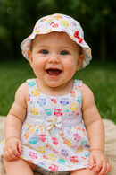 Kit Bebê 2 Peças Vestido + Chapéu