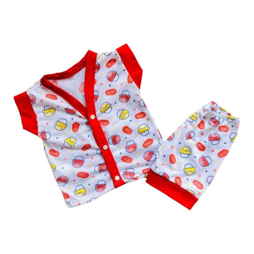 Roupa De Bebê Pijama Curto Menina vermelho