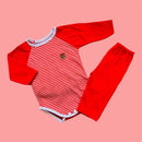 Roupa De Bebê Body e Calça  Listrado vermelho