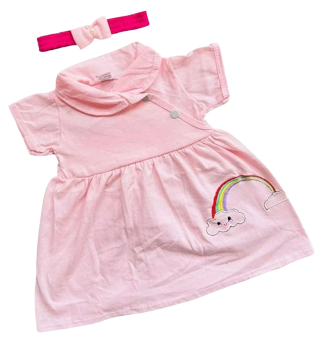 Conjunto Vestido E Faixa Arco Iris