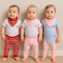 Roupa De Bebê kit 3 peças Body Curto E Bandana vermelho