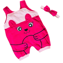 Roupa de Bebê Conjunto Macacão E Faixa rosa pink