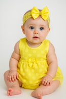 Kit Bebê 3 Peças Vestido + Calcinha + Faixa de Cabelo