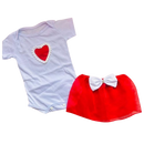 Roupa de Bebê Body E Saia de Tule vermelho