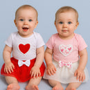 Roupa de Bebê Body E Saia de Tule rosa