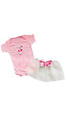 Roupa de Bebê Body E Saia de Tule rosa