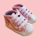 Tênis Baby Rosa Bebê Metalizado