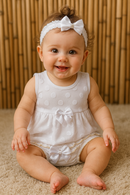 Kit Bebê 3 Peças Vestido + Calcinha + Faixa de Cabelo