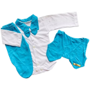 Linha Baby Body Com Gravata Colete e Mijão azul