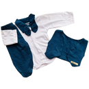 Linha Baby Body Com Gravata Colete e Mijão azul marinho