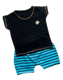 Camiseta com Short Listrado