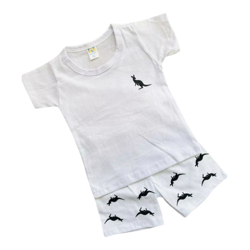 Roupa De Bebê Conjunto Camiseta Canguru branco
