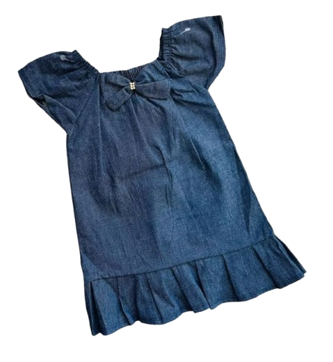 Vestido Jeans Com Laço