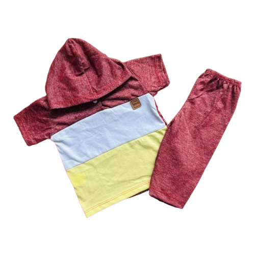 Roupa de Bebê Camiseta Com Capuz e Short