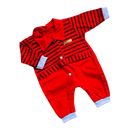 Linha baby macacão listrado azul vermelho