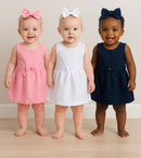 Linha baby conjunto vestido e faixa de cabelo branco