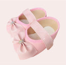 Sapatilha Rosa Bebê Com Laço e Strass