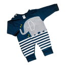 Linha baby macacão listrado azul marinho