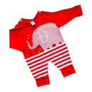 Roupa de Bebê Macacão Longo Elefante vermelho