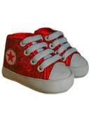 Tênis Baby Vermelho Feminino com Glitter