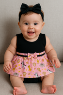 Kit Bebê 3 Peças Vestido + Calcinha + tiara